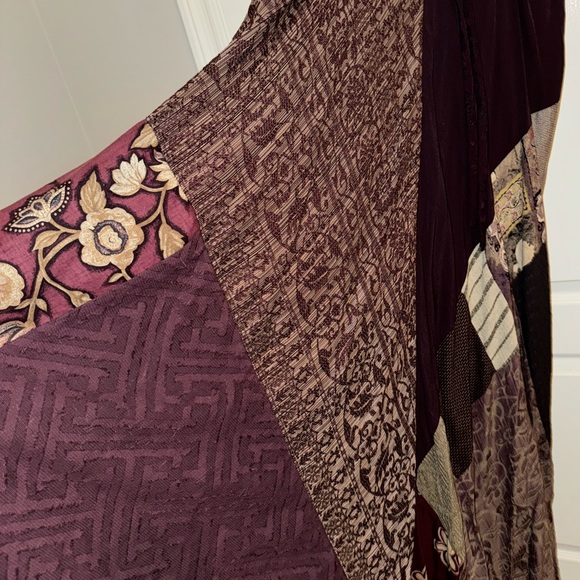 Bohemian Donna Jessica Merlot Patchwork Maxi Tank Dress Size 2 - Picture 6 of 14